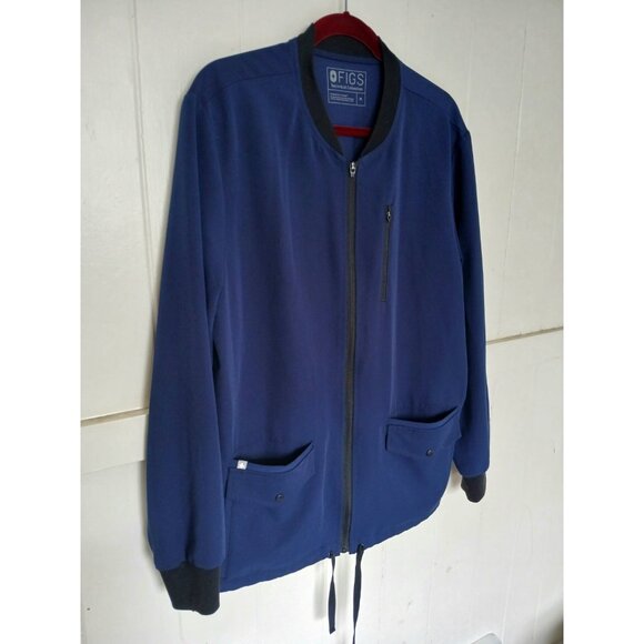 Figs Jacket Mens Medium Blue Scrubs Full Zip Bomber Technical Collection Nurse - Picture 5 of 15